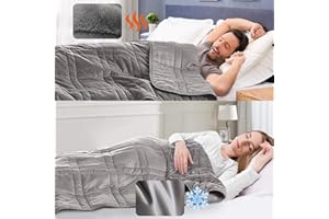 OMYSTYLE Weighted Blankets 15 lbs for Adults and Kids(48inx72in Twin Size), Reversible Tencel/Short Plush Warming & Cooling 2