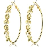 Cancer Awareness Hoop Earrings for Women Red Pink Green Ribbon Earrings Cancer Hope Earrings Breast Cancer Awareness Accessories Outfits Survivor Support Jewelry Gifts