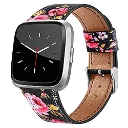 BOTNUW Leather Bands Compatible with Fit bit Versa