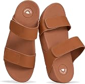 Project Cloud Genuine Leather Platform Sandals Women 2026 - Lightweight Slides with Adjustable Double Strap - Non Slip and Comfortable Womens Sandals (Adee)