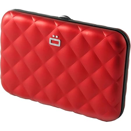 Ögon Design Aluminium-Kartenetui gesteppt rot