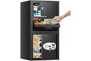 THMOSZ 5.6 Cuft Large Depository Drop Safe for Business, Anti-Theft Safe Box with Quick Place Drop Slot, Digital Keypad and Spare Key, Heavy Duty Drop Safes for Business Retail Mail Church Home