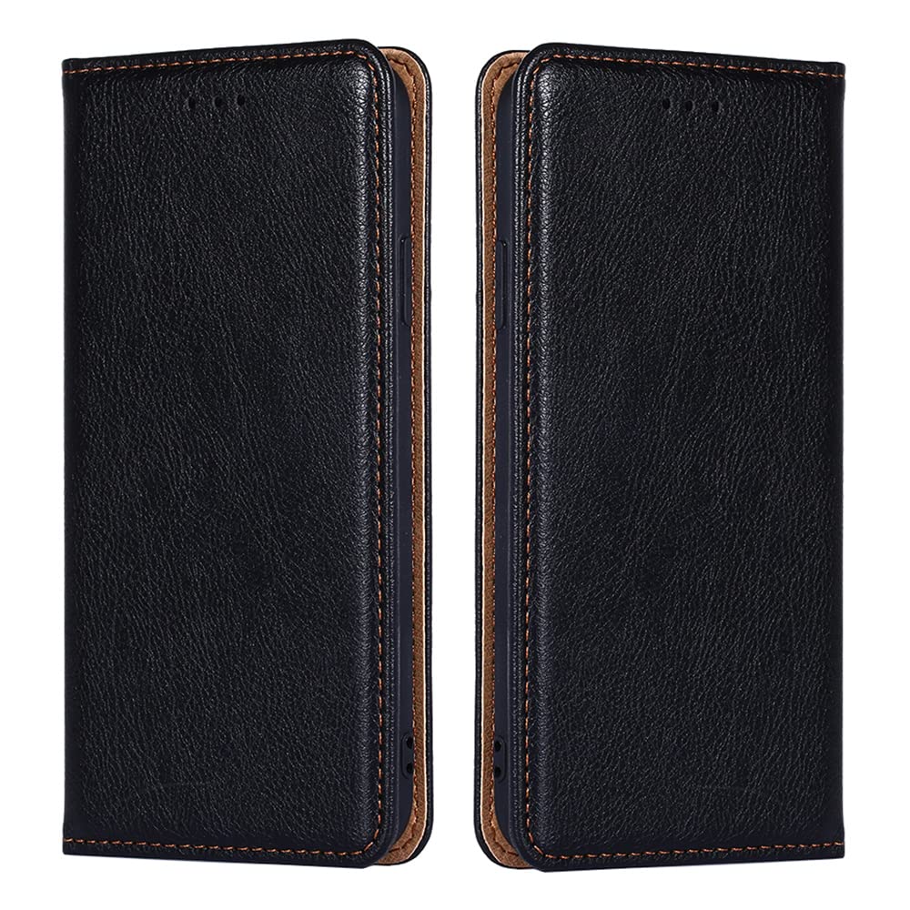 BellaCase Leather Folio Case for Tecno Spark 10 Pro, [Card Slots] [Kickstand] Tecno Spark 10 Pro Case, Tecno Spark 10 Pro Wallet Case(Black)