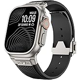 Luxury Watch Band for Apple Watch Ultra 3 2 Band 49mm 46mm 45mm 44mm, Men Rugged Silicone Rubber Sport Strap with Secure Metal Connector & Folding Clasp for iWatch Series 11 10 9 8 7 6 5 4 SE 3 2 1