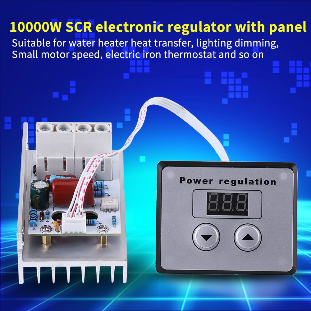 Voltage Regulator, 10000W SCR Digital Voltage Regulator Speed Controller for Electric Stoves Water Heaters, Light Dimmers on Lamps - Image 5