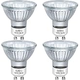 YBEK GU10 Halogen Bulbs 50W 120V MR16 for Scent Wax Burner, Dimmable Warm White, Pack of 4