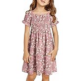 blibean Girls Summer Dress Tween Floral Boho Dresses Size 4-13 Years