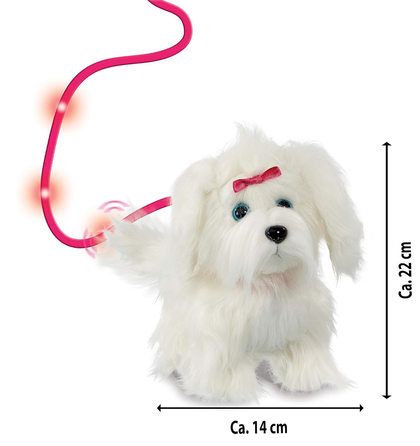 Marche Animagic laisse lumineuse Peluche chien interactive avec piles Basics remue la queue et