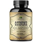 HERBALICIOUS Quinine Capsules - Cinchona Officinalis Bark Herbal Supplement for Muscle, Cramp Defense and Overall Digestive Health - All-Natural Quinine Sulfate Pills, 500mg per Capsule, 100 Tablets