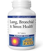 Natural Factors Lung, Bronchial &amp; Sinus Health 90 Tablets | Lung support supplement for breathing and respiratory health support, supports healthy lung tissue &amp; mucus consistency
