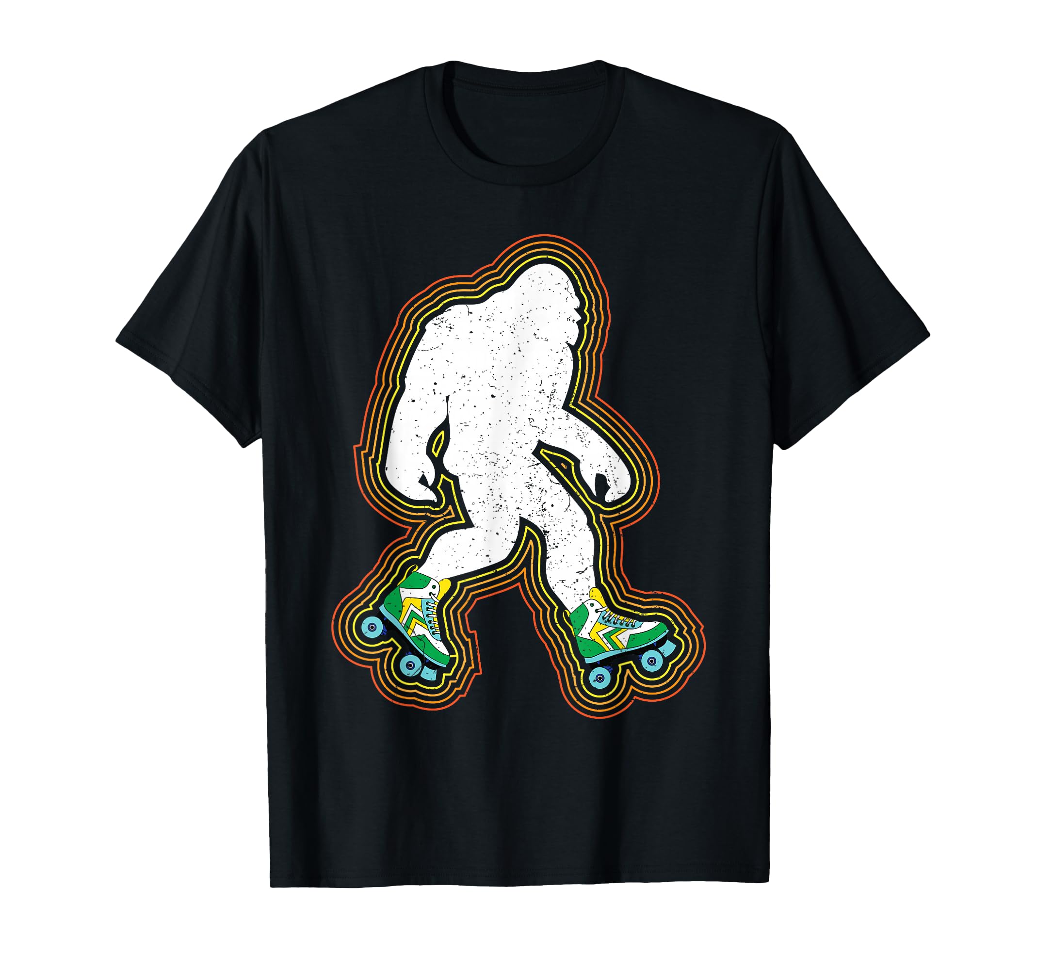 Bigfoot Skates Sasquatch Gift Clothes Vintage Roller Skating T-Shirt