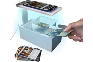 GIBOPOB LED Illuminated MTG Card Scanner Stand for ManaBox - 6000K Anti-Glare Lighting, Sloped Drawer, Phone Stand MTG Accessories, Only Available for ManaBox, Fit for un-Sleeved and Sleeved Cards