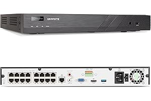 ONWOTE 12MP 16 Channel PoE NVR IP Security Video Audio Recorder, 16CH 12MP/ 8MP/ 6MP/ 5MP Input, 16CH NVR, 2 Storage Bays Support 20TB, 16CH Synchronous Playback