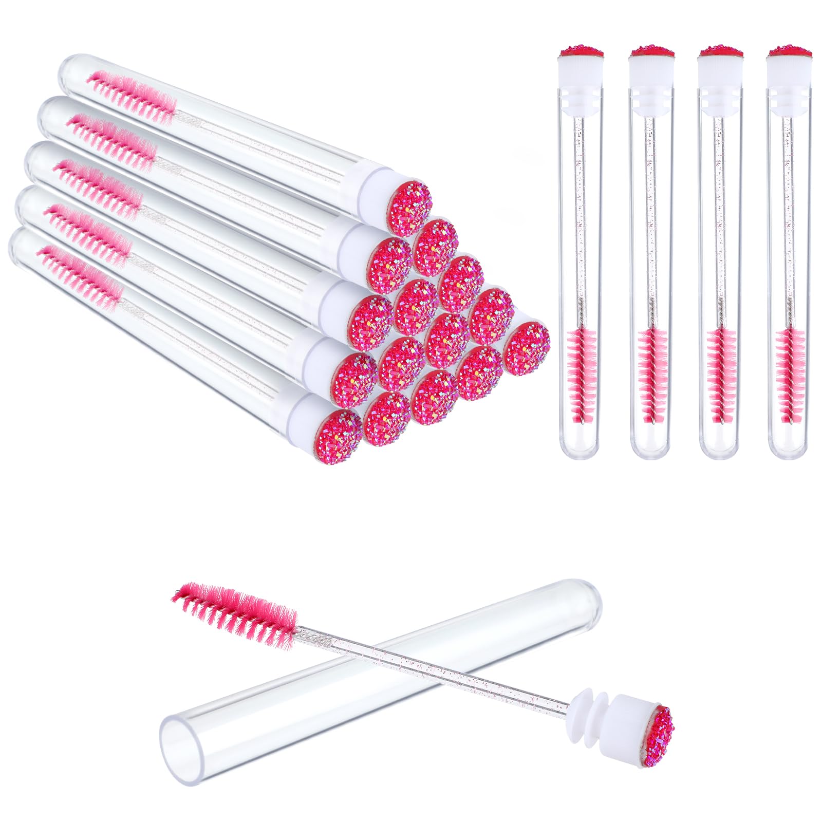 40 Piece Mascara Brush Set, 20 Empty Wand Tubes with 20 Eyelash Brushes, Lash Spoolies & Tube Cleaning Brush