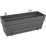 Better & Best Fioriera Rettangolare In Ferro Con 2 Vasi – Colore Grigio, Dimensioni 32x16x18.5 Cm