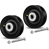 CWfutureparts 4" X 1.5" Cast Iron V Groove Wheel with Roller Bearing, 1200 lbs Capacity,Industrial Metal Casters for Roll Tracks, Rolling, Sliding Gates(2 Pack Black)