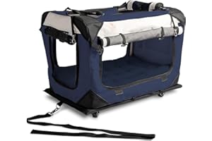 PETLUV Large Cat Carrier on Wheels & Dog Carrier for 2 Cats or Medium Dog. Rolling, Soft Sided Pet Carrier for Travel. Collapsible, Portable Cat Bag with Soft Bed, Top & Side Loading, Locking Zippers