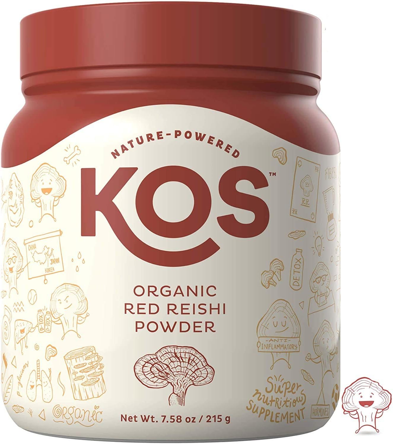 Amazon Com Kos Organic Red Reishi Mushroom Powder Pure