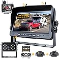 RV Backup Camera Wireless HD 1080P, 7 Inch Furrion Backup Camera 4 Channel System IR Night Vision Rear View Camera, DIY Guide Lines 150° Wide Angle with Video Recording Backup Camera for Truck