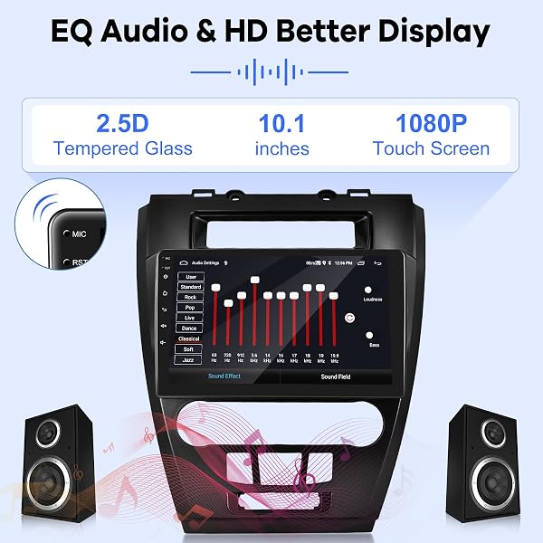 [2G+64G] CAR RADIO FOR FORD FUSION MONDEO MUSTANG 2009-2012, 10.1 INCH ANDROID 13 TOUCH SCREEN STEREO, CARPLAY/ANDROID AUTO/WIFI/1080P/SWC/BLUETOOTH/EQ AUDIO