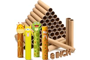 MotiMind 60 Pcs Cardboard Tubes for Craft 2 Size Empty Paper Towel Rolls Cardboard Toilet Paper Tubes Bulk for DIY Projects(Cowhide,1.4 x 8 Inch, 1.6 x 8 Inch)