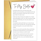 Supoeguk Heartfelt Best Friend Birthday Card, Poem Birthday Cards for Bestie, Happy Bday to My Bestie Card, You Are Cherished Today and Every Year