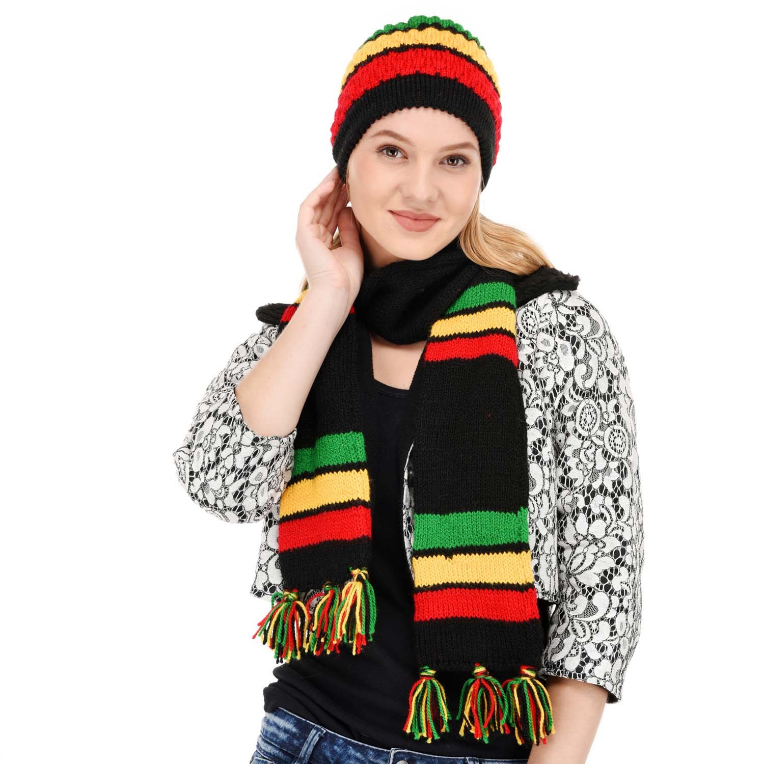 vr designers rastarian handmade cap and muffler (set of 2)