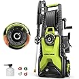 YERYORK Pressure Washer, Adjustable 5000 Max PSI 2.5 Max GPM, Power Washer with 33 FT Hose Reel, Steel Wand, 500ml Foam Cannon, 4-Nozzle Set, Electric Pressure Washer for Cars, Fences, Patios