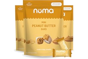 Numa Foods Mini Peanut Butter Bars – Vegan, Low Sugar, High Protein, All Natural, Gluten Free – Crunchy Plant Based Peanut Butter Snacks – 3 Bags with 8 Individually Wrapped PB Bites