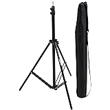 Amazon Basics Aluminum Light Photography Tripod Stand with Case - Pack of 2, 2.8 - 6.7 Feet, 3.66 Pounds, Black