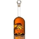 Skull Decanter - 750ml Glass Skull Head Bottle for Whiskey, Bourbon, Tequila, Scotch & Rum - Unique Barware Gift - Anatomical Skull Face Design - Large Capacity Liquor Carafe for Home Bar & Gifting