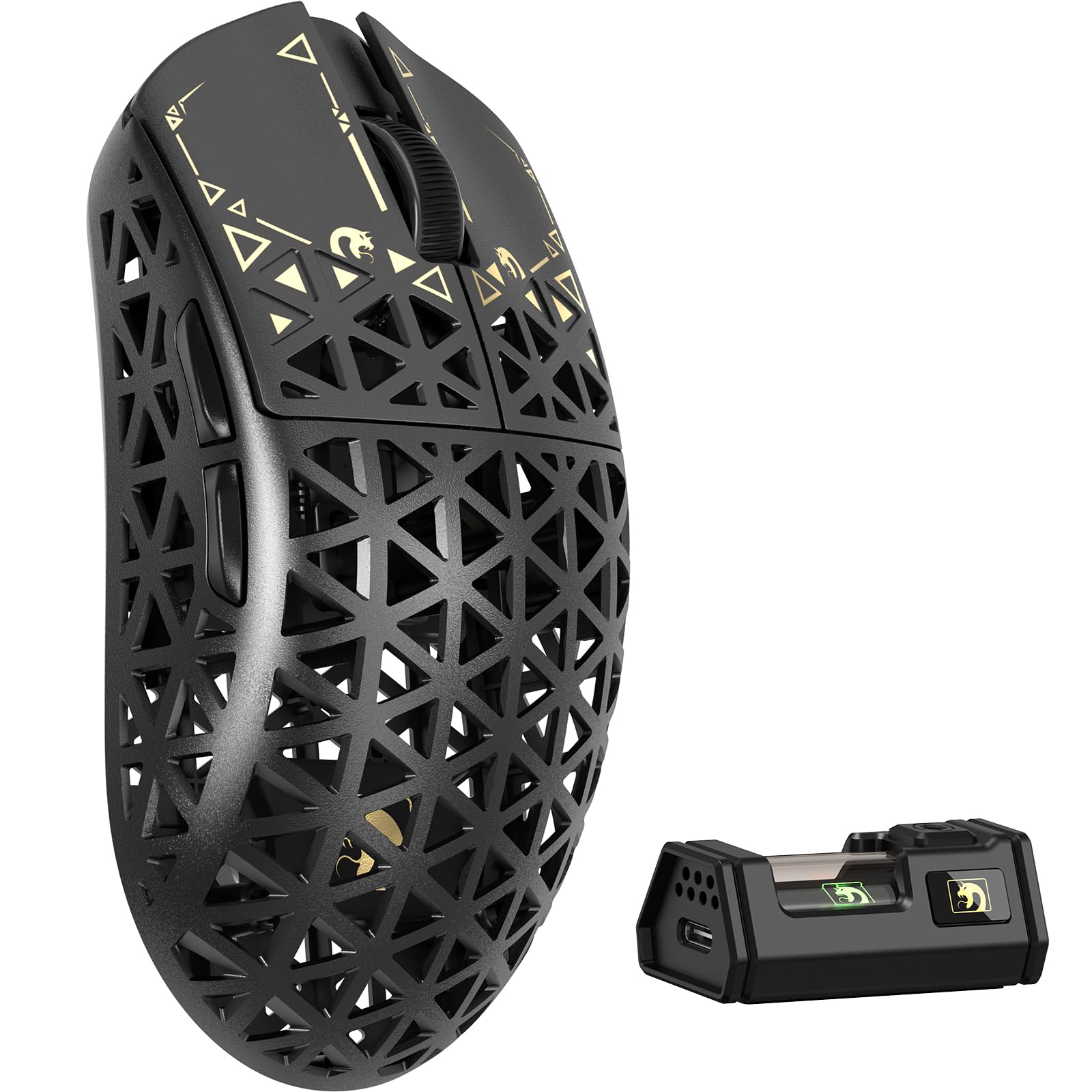 Photo 1 of MAMBASNAKE M5 Ultra Carbon Fiber 8KHz Wireless Gaming Mouse,PAW3950MAX Sensor 42K DPI,39g Lightweight Tri-Mode 2.4GHz/BT/Wired Computer Mice,Web Driver Support,for Win/Mac/FPS/MOBA/Esports-Black (A)