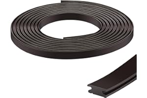 Wonderjune 75 Inch Shower Door Magnetic Strip Replacement Flexible Magnetic Strip Insert for Framed Semi Framed Swinging Glass Shower Doors, Black(2 Rolls)