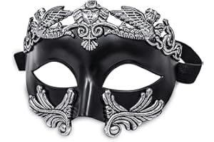 MYSEUNI Masquerade Mask for Men - Roman Greek Mask - Venetian Half Face Mask for Mascarade Ball Mardi Gras Halloween Party