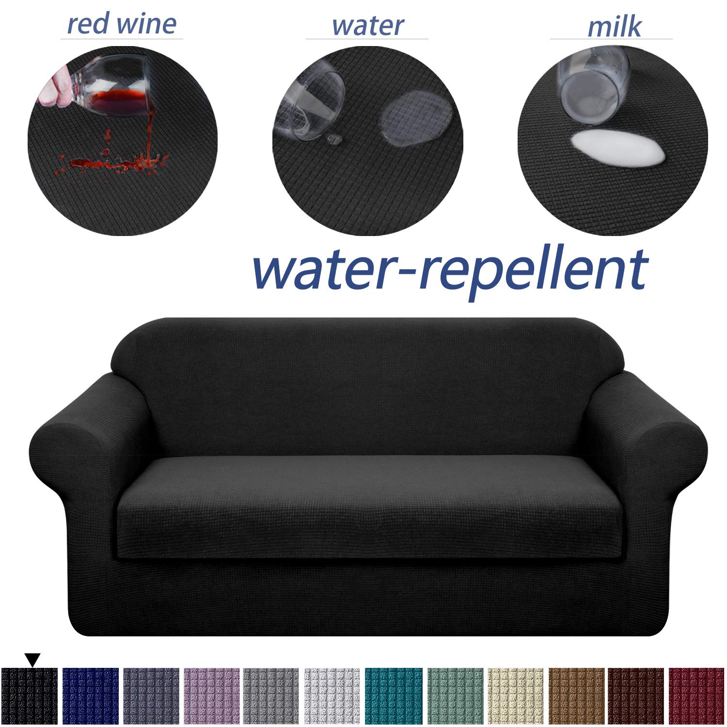 Granbest Stretch Sofa Slipcovers 3 Cushion Couch Covers Water