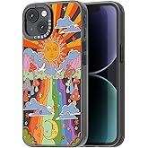 casevivid Compatible for iPhone 15 Case Cute Aesthetic - Durable Fashion Funny Phone Case - Girly Mushroom Pattern Print Cover Design for Woman Girl 6.1 inches Black