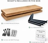 MKGT Handcrafted Rustic Wooden Floating Shelves Set of 2 130cm UK Made view 8