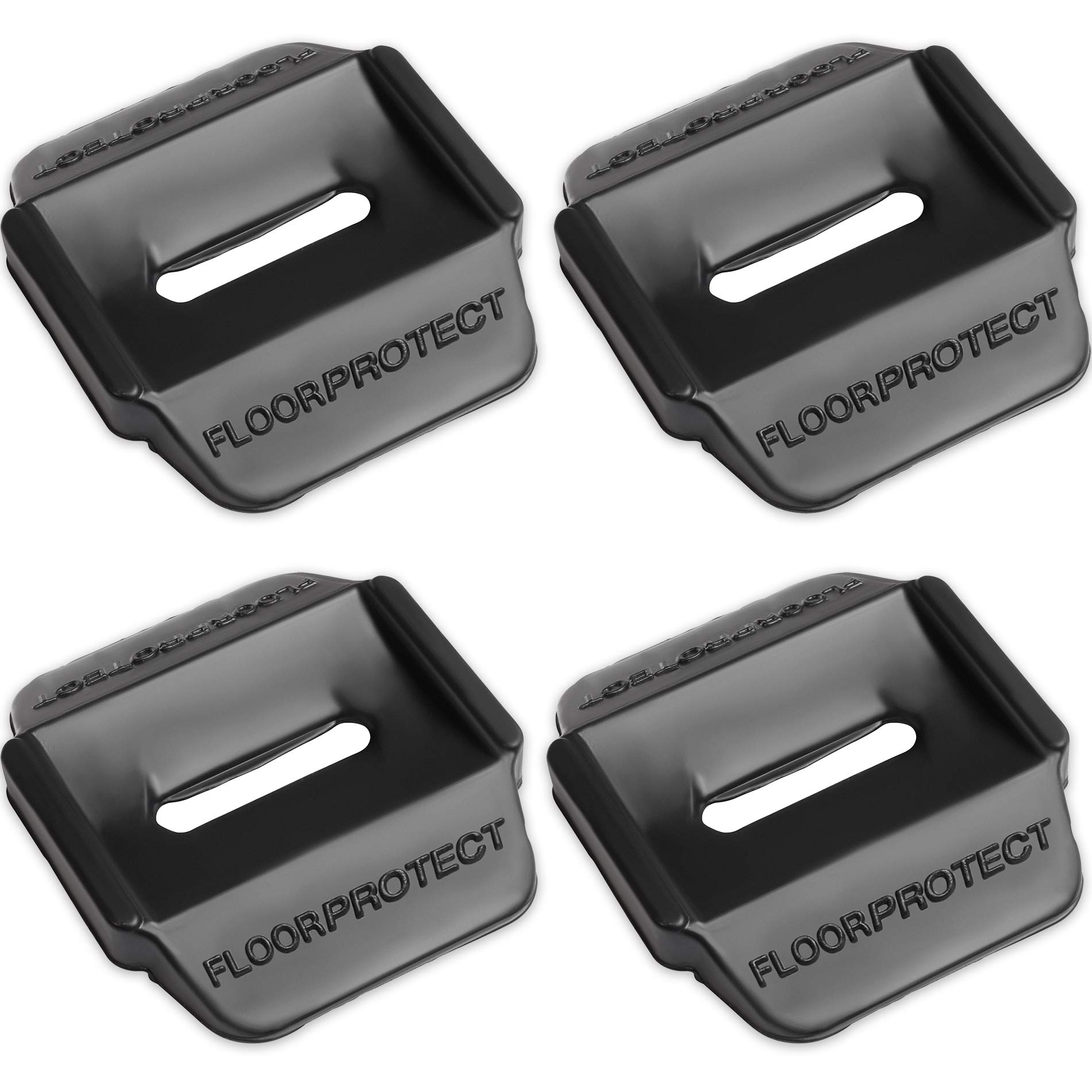 Floor Protector Castor Cups for Wooden Floors, Laminate, Linoleum Flooring, Tiles - Rubber Furniture Pads for Bed, Sofa, Chair Feet - Home & Office Carpet Protection - 4-Pack