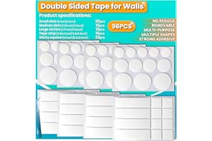 Birllaid Double Sided Tape for Walls, Picture Hanging Strips Removable Mounting Dots Adhesive Heavy Duty, Removable for Art Craft, Decoration, Party Supplies, Multipurpose