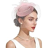 Fascinator Hat Veil Feather Fascinator Tea Party Bridal Wedding Veil Retro Hat Pillbox Derby Hats for Women