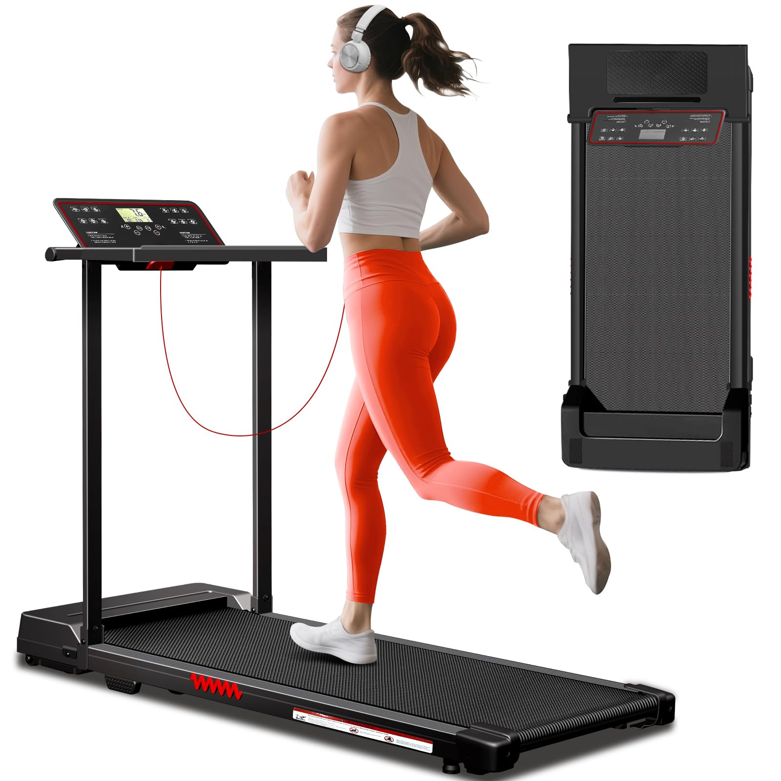 Photo 1 of AoraPulse Treadmills for Home, 3.0HP Portable Small Compact Running Treadmill with 12 Preset Programs LED Display, Desk Treadmill for Office with 320 LBS Capacity