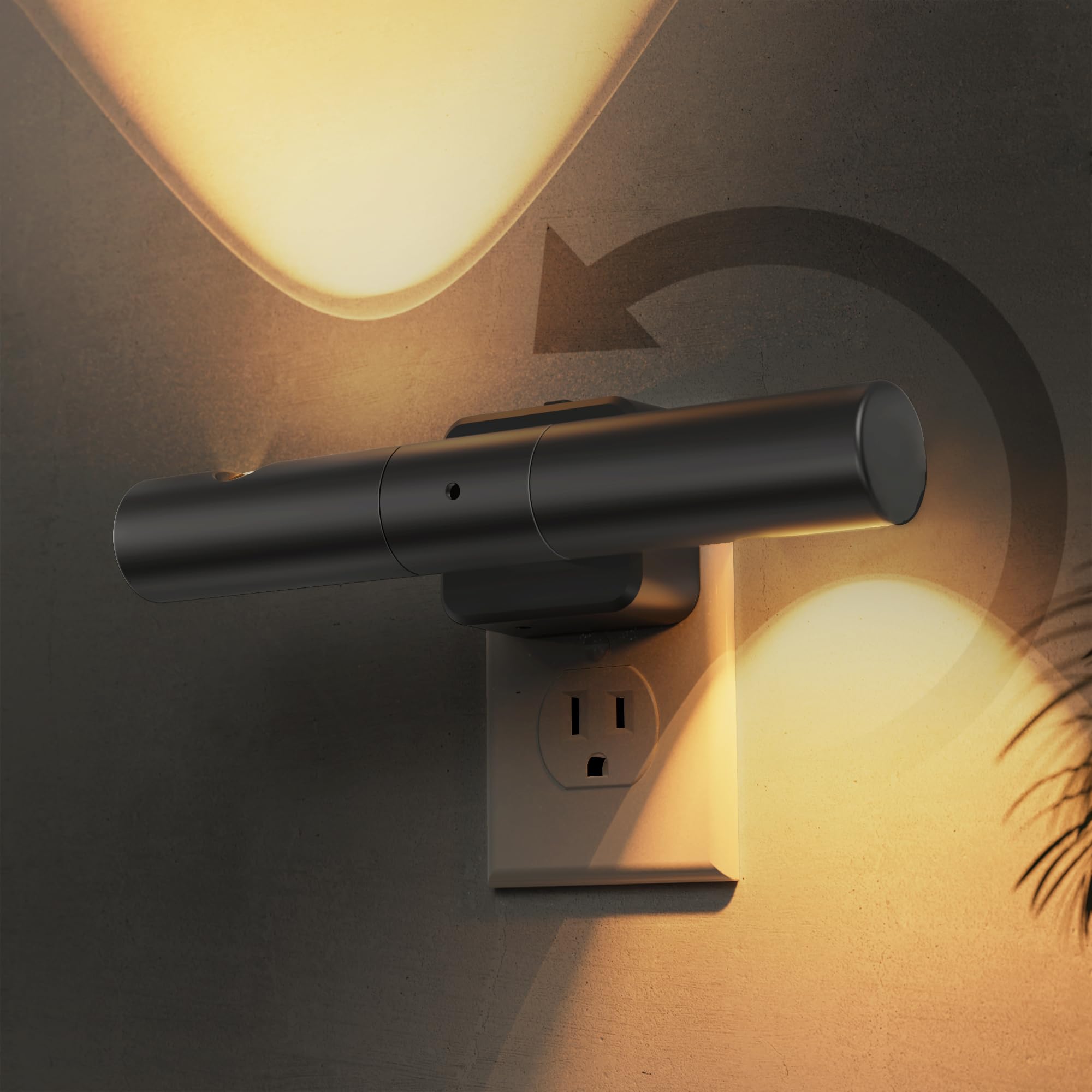 Photo 1 of L LOHAS LED Night Light, Night Lights Plug into Wall, Auto Light Sensor 180° Rotating[1-Pack], Brightness Adjustable 0-100Lm, Soft White 3000K, Modern Nightlights for Bathroom, Hallway