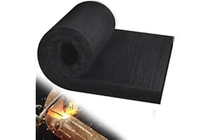 TOHONFOO Carbon Felt Welding Blanket Fireproof, 3/5"(17mm) Super Thickened 2200°F Heat Resistant Flame Retardant Protective Mat Insulation Pad for Glass Blowing Camp Wood Stove Grill,10''x14''
