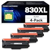 TN830XL Toner Cartridge Replacement for Brother TN830XL TN830 830XL 4-Pack | Compatible with Brother HL-L2405W DCP-L2640DW HL-L2460DW HL-L2480DW MFC-L2820DW MFC-L2900DW HL-L2420DW Printer | High Yield