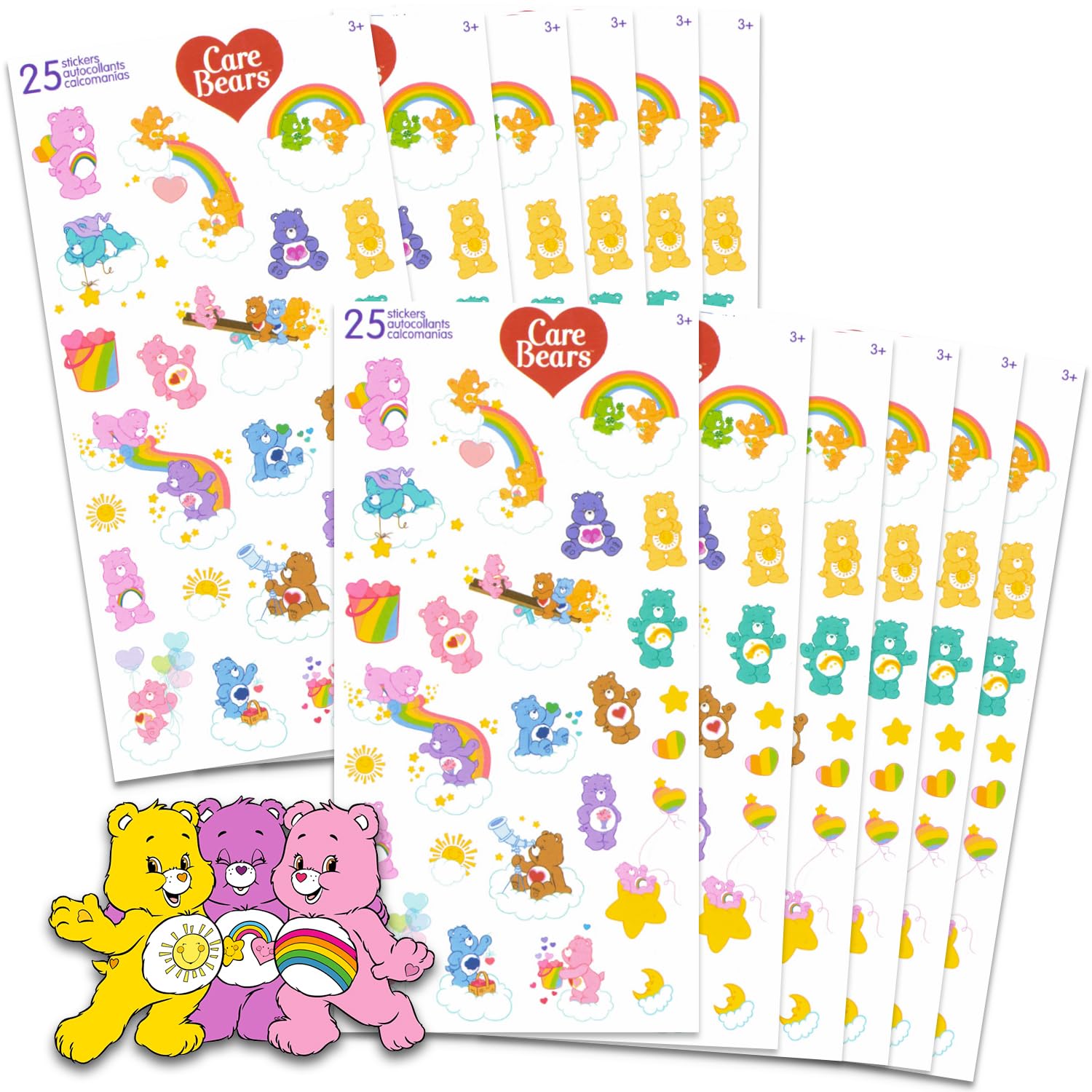 Photo 1 of Care Bears Party Favors for Boys & Girls - 12 Pack Sticker Sheets for Kids Birthday Party Goodie Bags