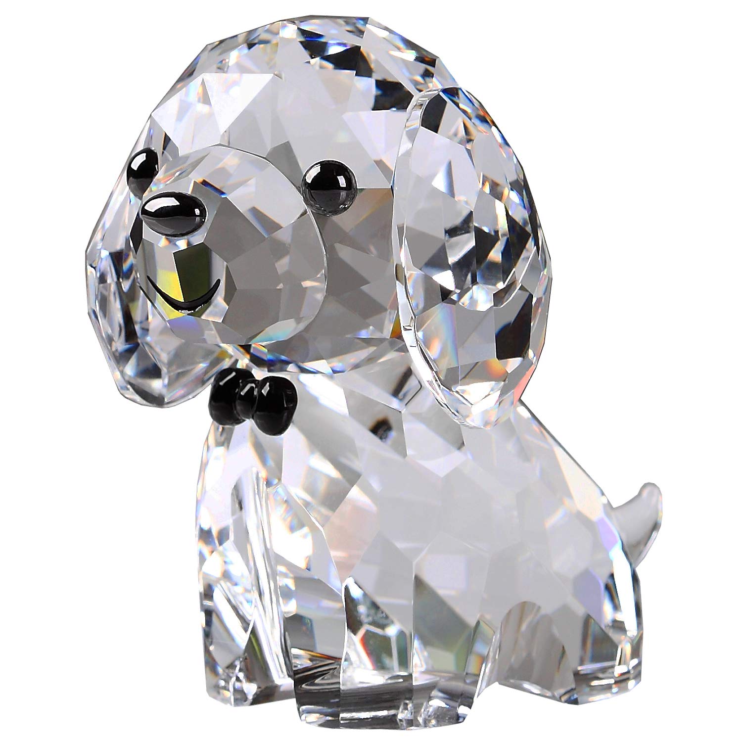DOJOZ Crystal Dog Puppy Cute Figurine Collection Animal Collectible Ornament Beautifully Lovely Valentines Day Sweet Gifts (White) — image 1