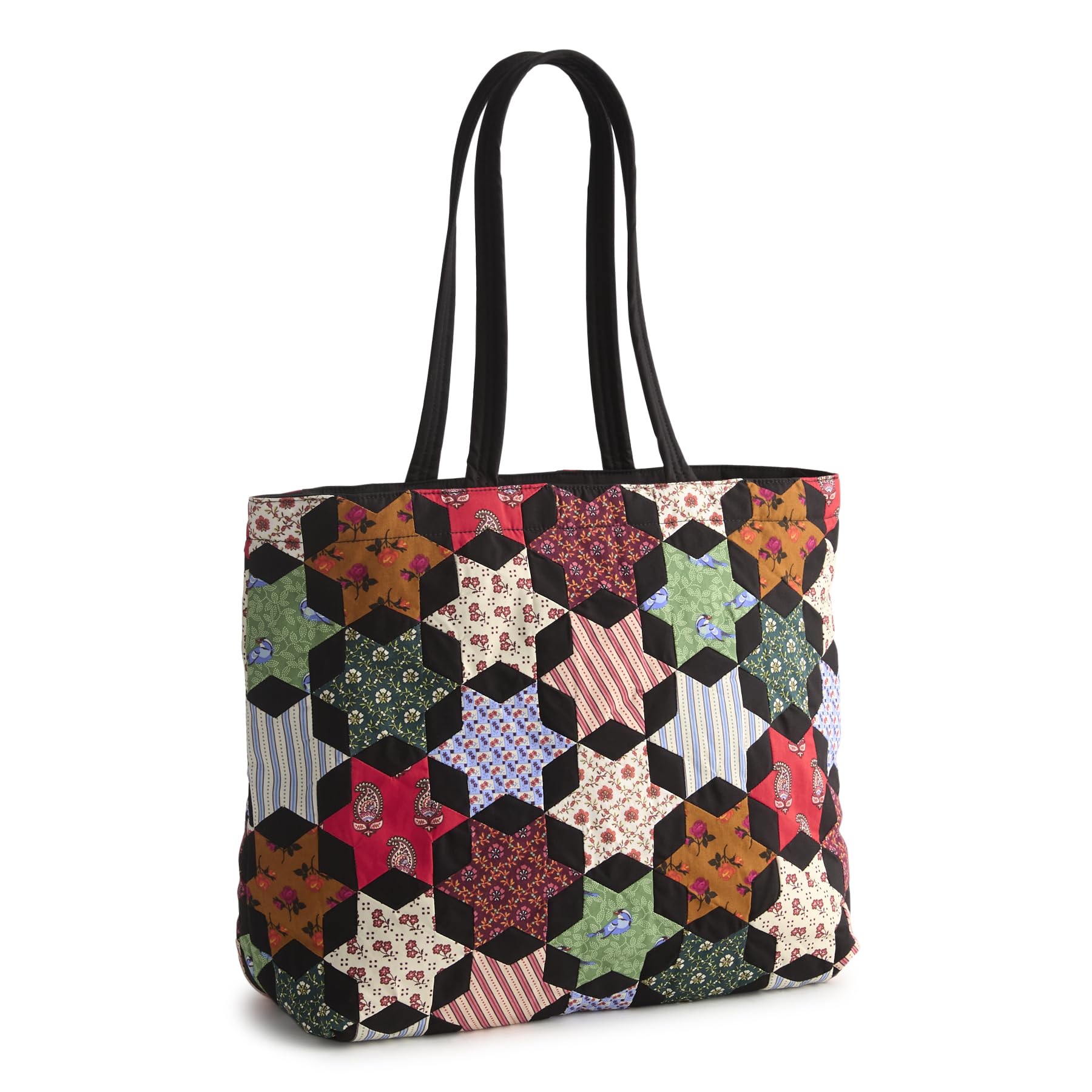 Premium Cotton Original Zip Tote Bag, Star Patchwork, One Size