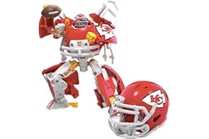 Transformers NFL Kansas City Chiefs KC-59, 5.5-Inch Action Figure Changes from Robot to Helmet, Football Toys for Ages 8+