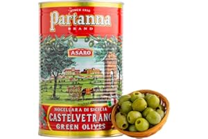 Partanna Pitted Castelvetrano Olives - Authentic Sicilian - Product Of Italy - Premium Handpicked Imported Italian Green Olives Great For Every Occasion - 81.1 oz (5.07 LBS) Can