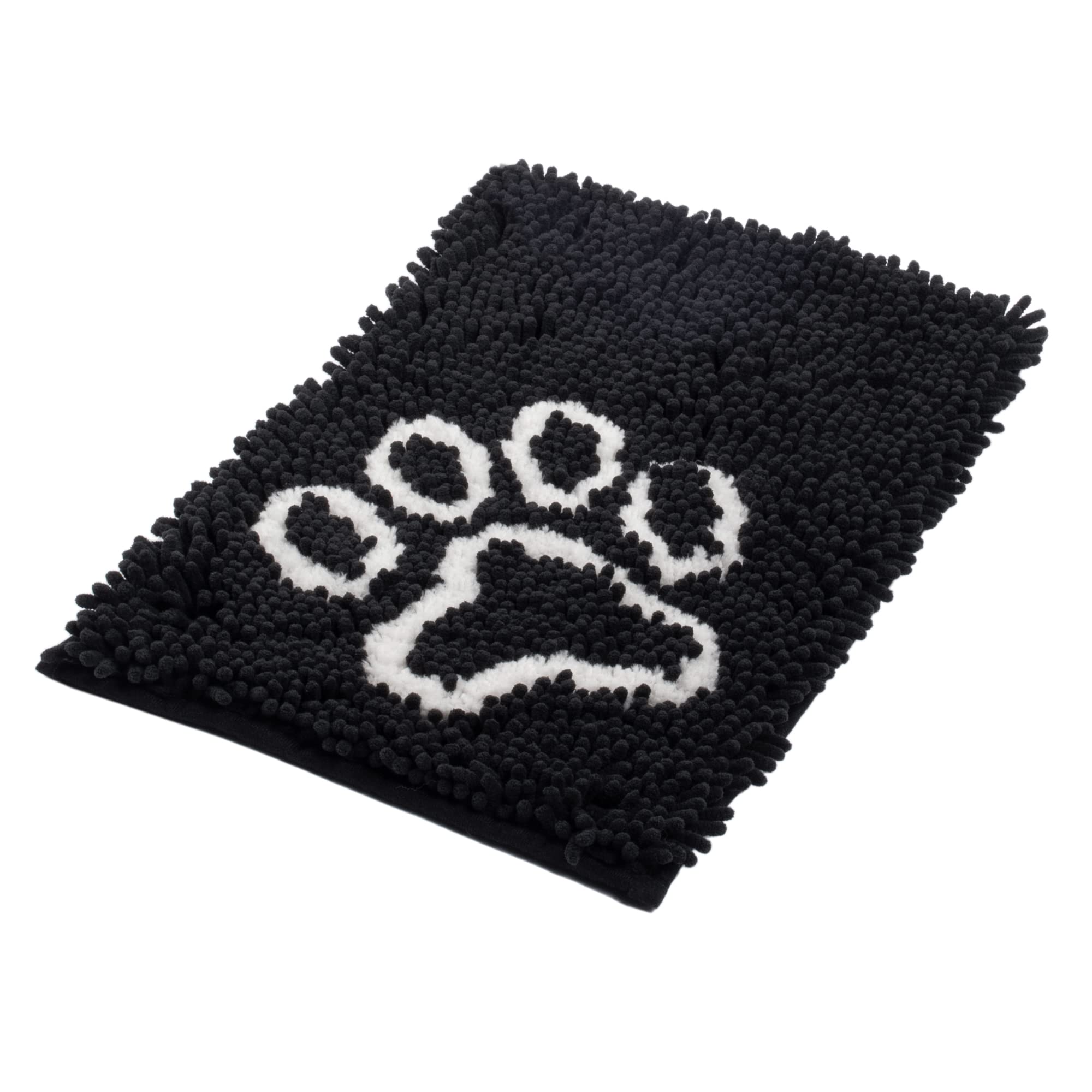 Bunty Indoor Dog Doormat - Low-Profile, Washable, Soft Non Slip Dog Mat for Muddy Paws, Spills, Rain - Cosy Crate Mat, Water/Food Bowl Spill Protector - XS, 31x46cm, Black